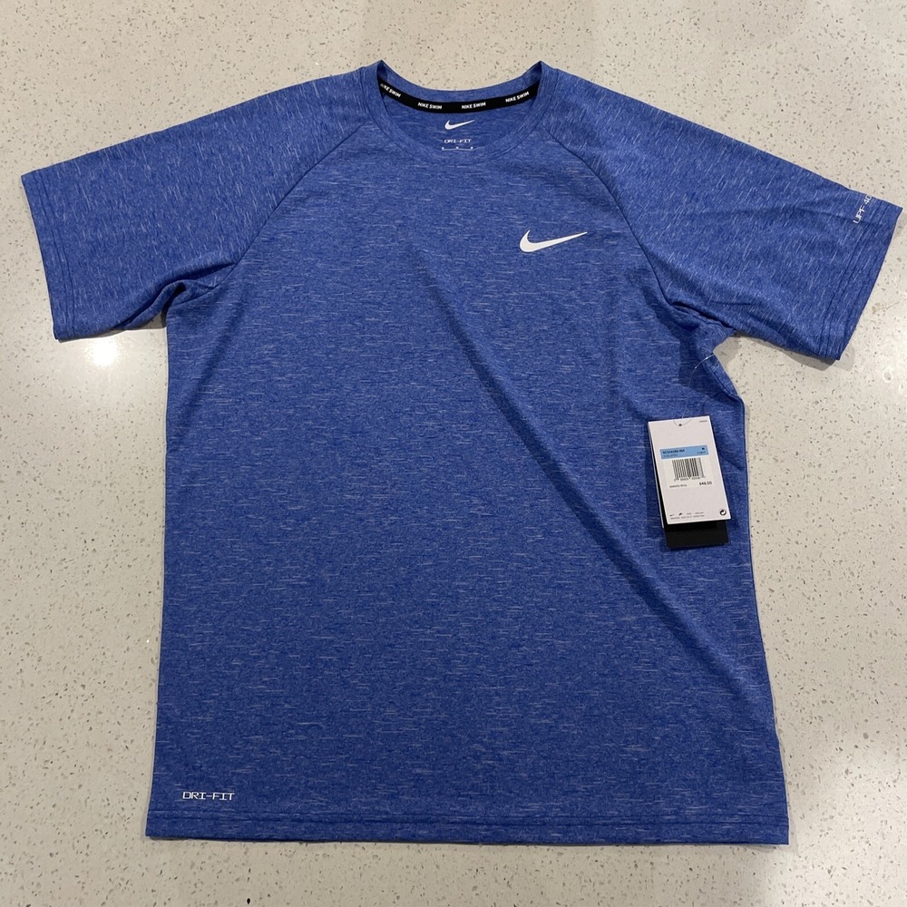 Nike Dri-Fit Shirt Mens M Blue UPF 40+ Hydroguard Swim NESSA589-494 NWT